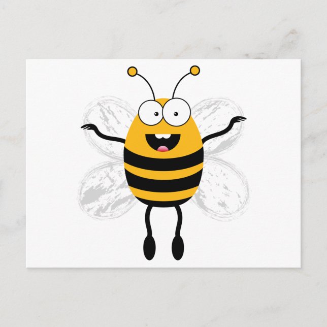 Cartoon Bee Postkarte (Vorderseite)