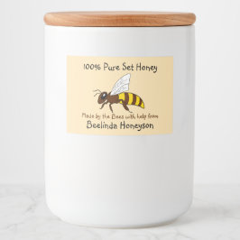 Cartoon Bee Set Honey Jar Labels Lebensmitteletikett