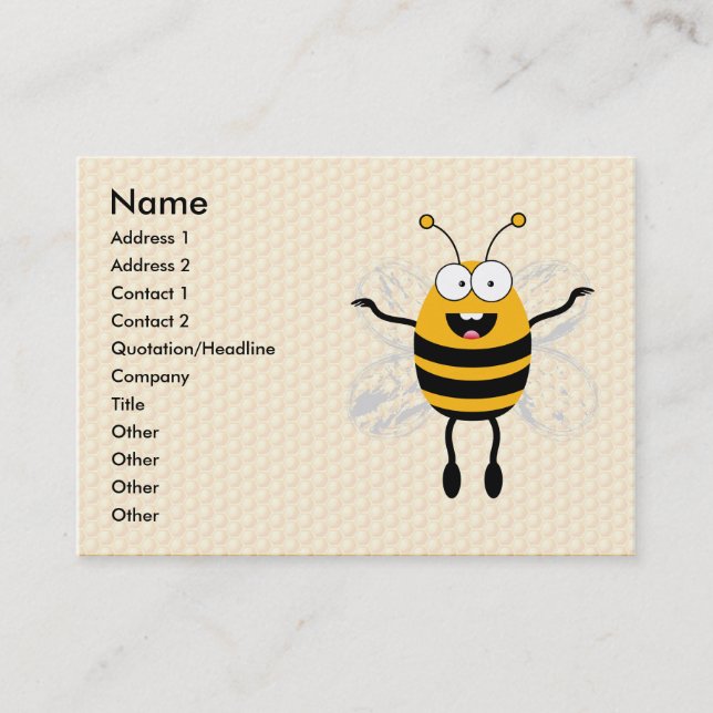 Cartoon Bee Visitenkarte (Vorderseite)