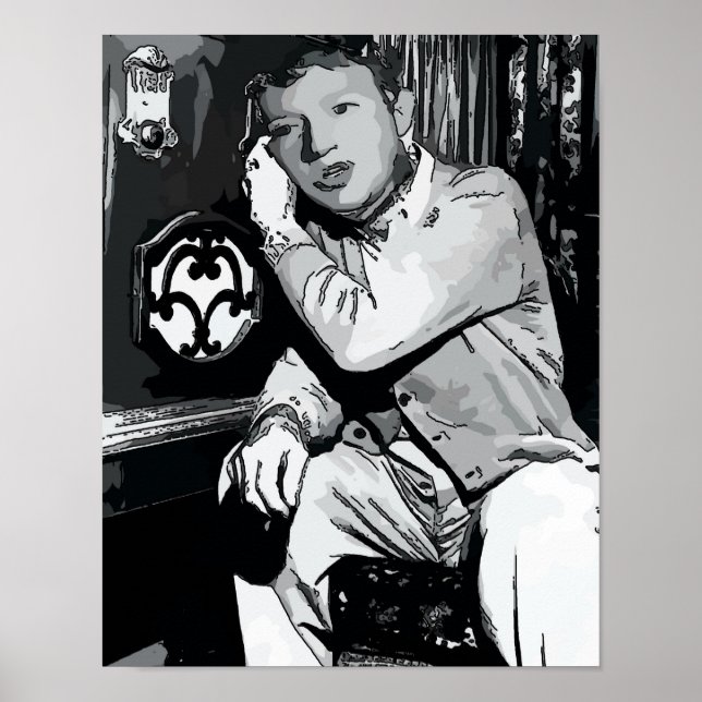 Cartoon beim Anhören Poster (Vorne)