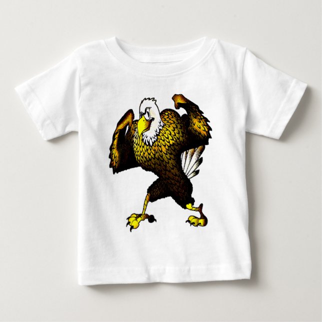 Cartoon bekämpft Adler Baby T-shirt (Vorderseite)