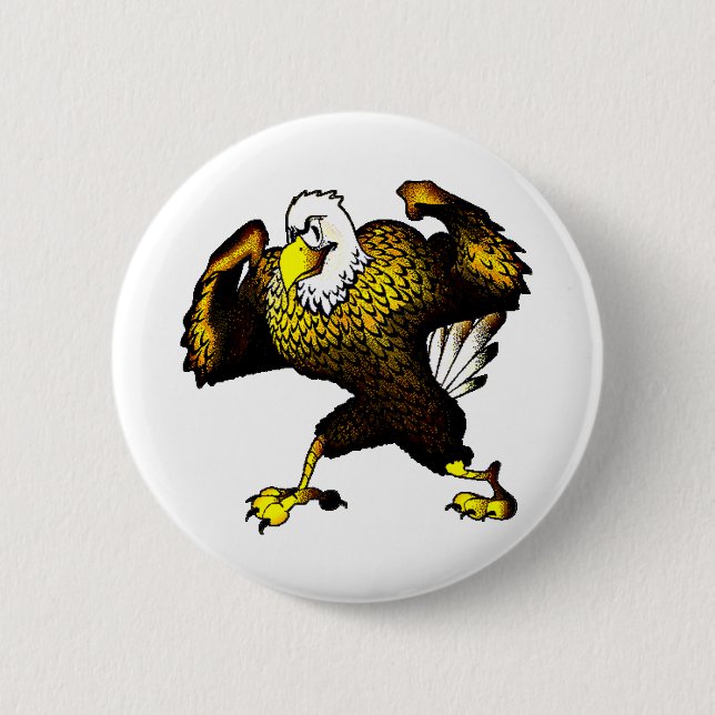 Cartoon bekämpft Adler Button (Vorderseite)