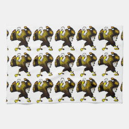 Cartoon bekämpft Adler Küchentuch