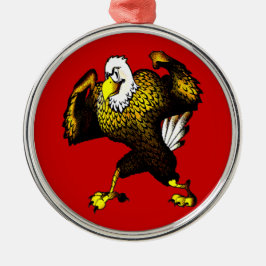 Cartoon bekämpft Adler Ornament Aus Metall