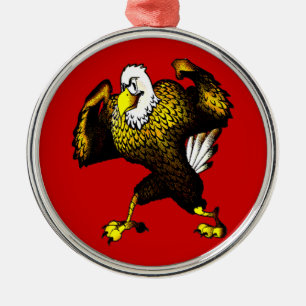 Cartoon bekämpft Adler Ornament Aus Metall
