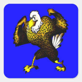 Cartoon bekämpft Adler Quadratischer Aufkleber