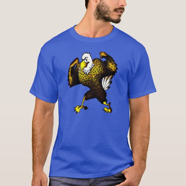 Cartoon bekämpft Adler T-Shirt (Vorderseite)