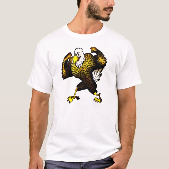 Cartoon bekämpft Adler T-Shirt (Vorderseite)