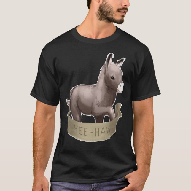 Cartoon bemalt Baby Foal Donkey T-Shirt (Vorderseite)