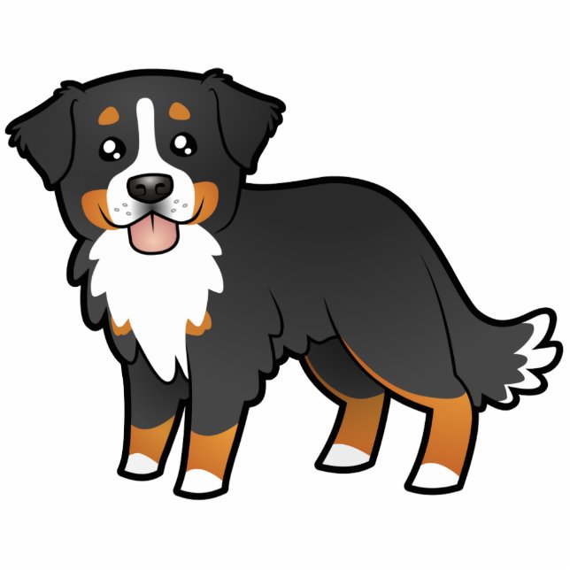 Cartoon Bernese Gebirgshund Fotoskulptur Magnet (Vorne)