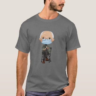Cartoon Bernie Sanders und sein Warm Brown Mittens T-Shirt
