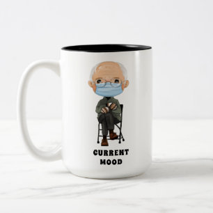 Cartoon Bernie Sanders und sein Warm Brown Mittens Zweifarbige Tasse