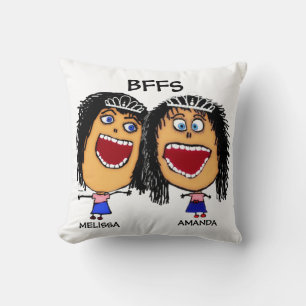 Cartoon BESTE FREUNDINNEN Custom Sisters Friends Kissen