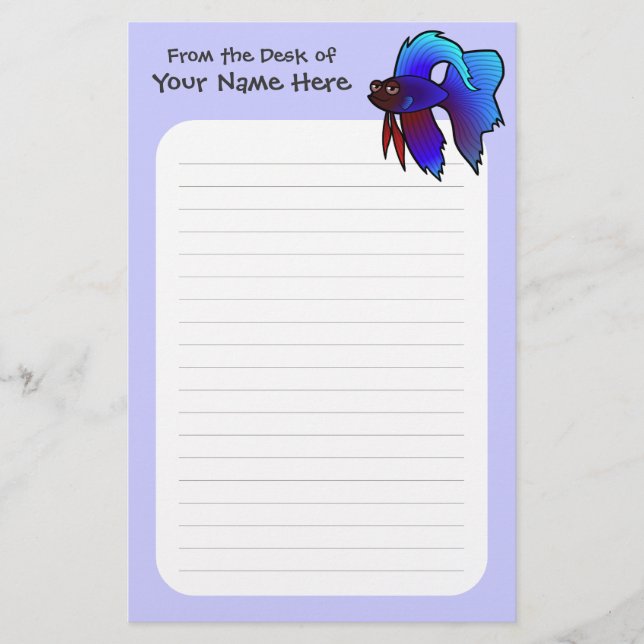 Cartoon Betta Fische/siamesische kämpfende Fische Briefpapier (Vorderseite)