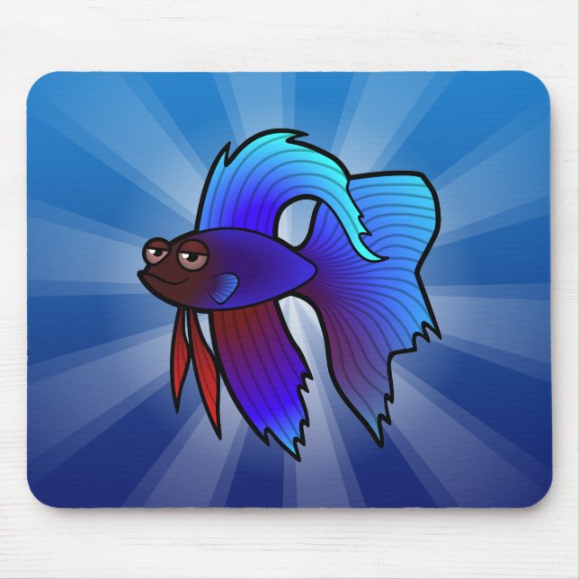 Cartoon Betta Fische/siamesische kämpfende Fische Mousepad (Vorne)