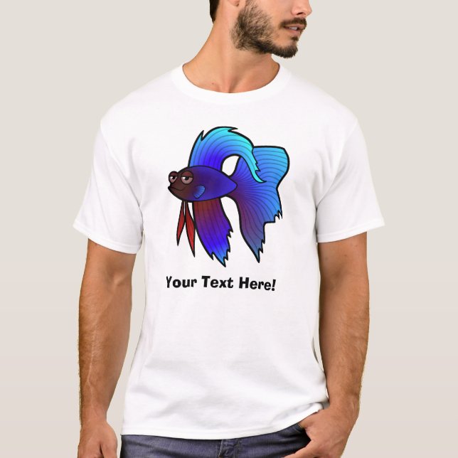 Cartoon Betta Fische/siamesische kämpfende Fische T-Shirt (Vorderseite)