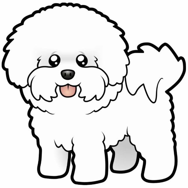 Cartoon Bichon Frise Fotoskulptur Magnet (Vorne)
