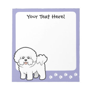 Cartoon Bichon Frise Notizblock