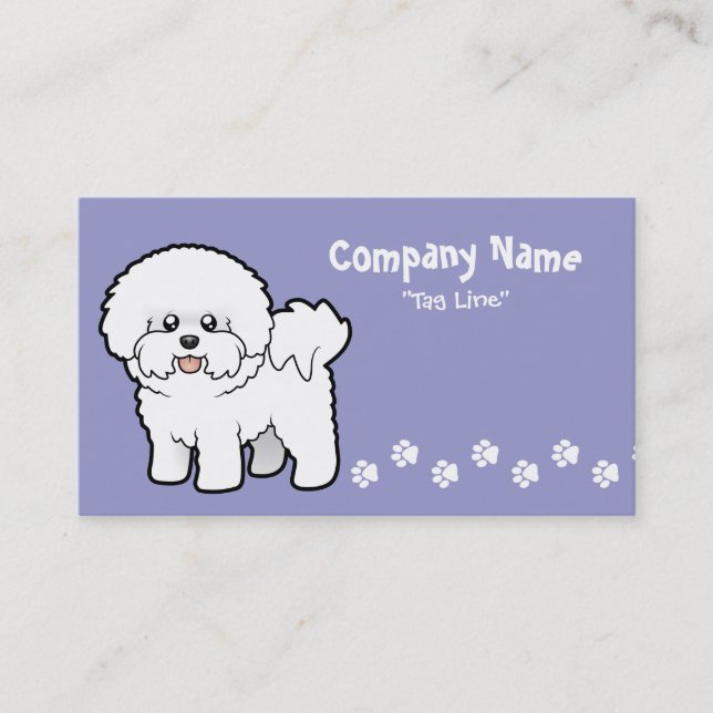 Cartoon Bichon Frise Visitenkarte (Vorderseite)