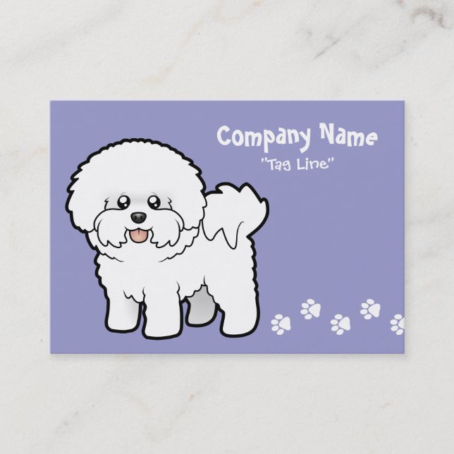 Cartoon Bichon Frise Visitenkarte (Vorderseite)
