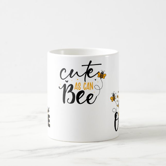 Cartoon Biene, Honey Jar und Text Kaffeetasse (Mittel)