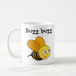 Cartoon-Biene sagt Buzz Buzz & Name des Kindes Tas Kaffeetasse