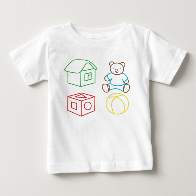 Cartoon Bier , Hausball, Würfel. Baby T-shirt (Vorderseite)