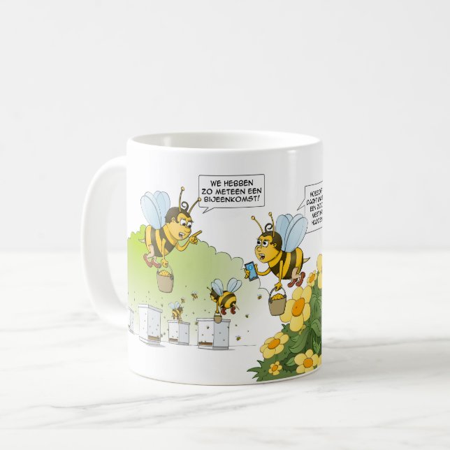 Cartoon; bijeenkomst en zoom meeting.  kaffeetasse (Vorderseite Links)