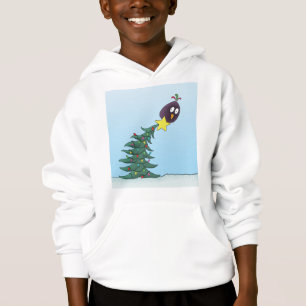 Cartoon Bird Christmas Tree Star Hoodie
