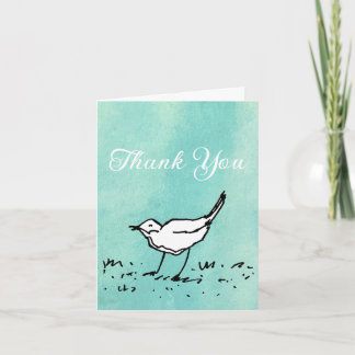 Cartoon Bird Pen Art Thank You Folded