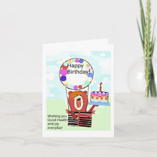 CARTOON BIRTHDAY CARD - AUF DEM HOT AIR BALLOON BE KARTE