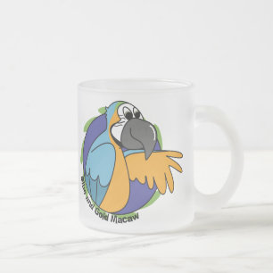 Cartoon-Blau u. GoldMacaw Mattglastasse