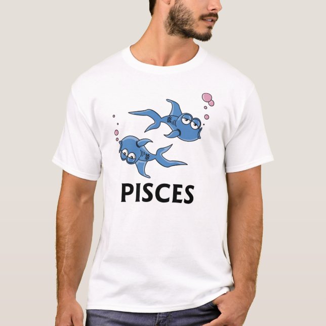 Cartoon Blauer Fisch T-Shirt (Vorderseite)
