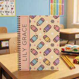 Cartoon Bleistift Rückkehr zur Schule Muster Notizblock