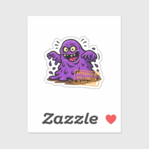 Cartoon Blob - Wird zu Halloween genehmigt Aufkleber