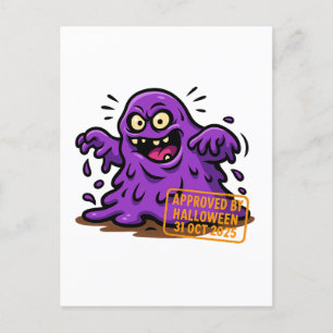 Cartoon Blob - Wird zu Halloween genehmigt Feiertagspostkarte