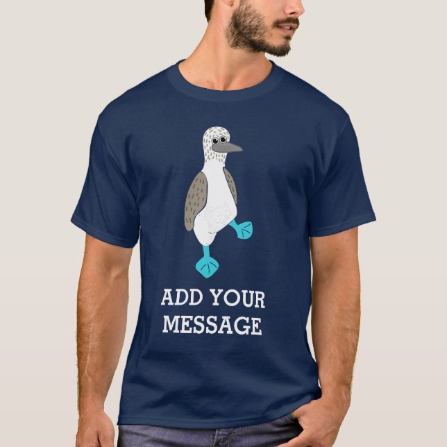Cartoon Blue Footed Booby Bird Graphic T-Shirt (Vorderseite)