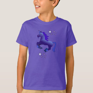 Cartoon Blue Unicorn Kid's Long Sleeve T - Shirt