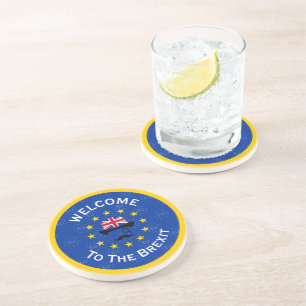 Cartoon Blue Yellow European Gewerkschaft Brexit A Getränkeuntersetzer