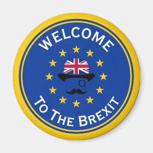 Cartoon Blue Yellow European Union Brexit Graphic Magnet
