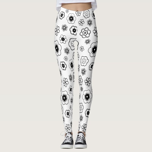 Cartoon Blume Leggings (Vorderseite)