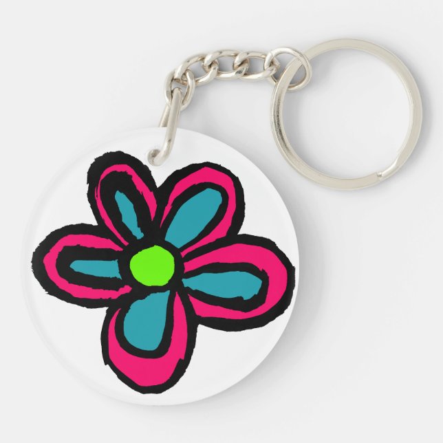Cartoon Blume Schlüsselanhänger (Rückseite)