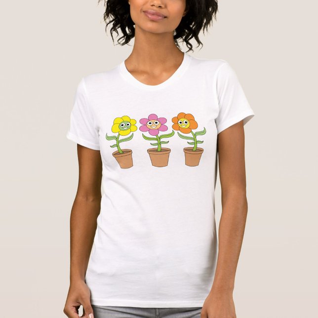 Cartoon-Blume T-Shirt (Garden Flower T-Shirt!)