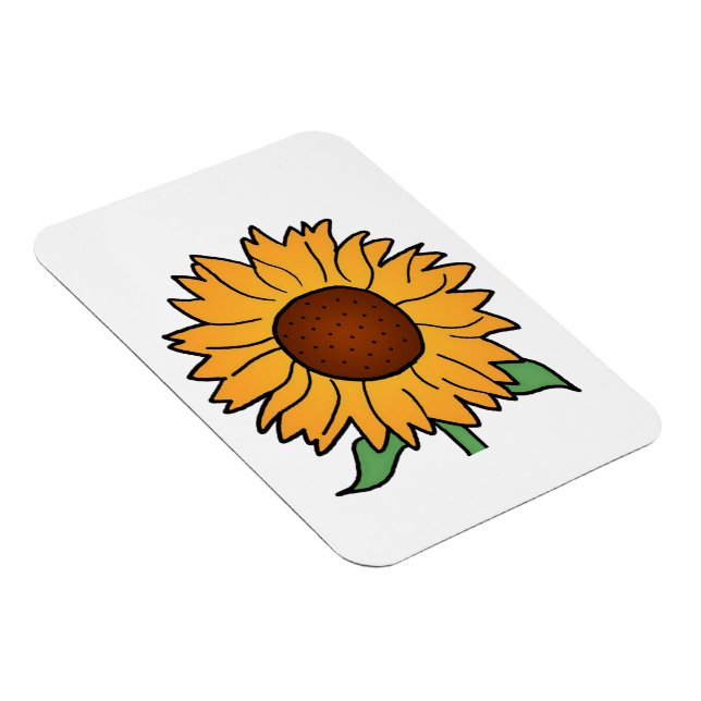 Cartoon-Blumen, Sommer-Blumensonnenblume Magnet (Rechte Seite)