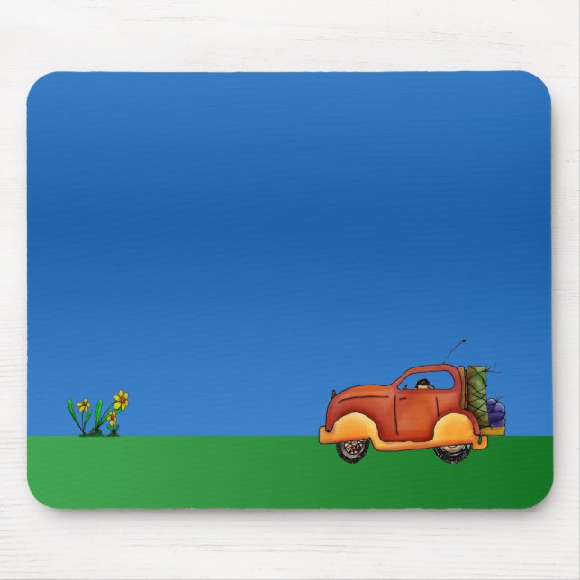 Cartoon-Blumen und Auto-kundengerechte Mousepad (Vorne)
