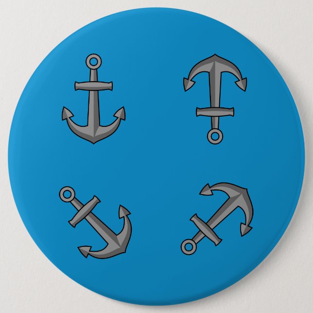 Cartoon Boat Anchor Set Button (Vorderseite)