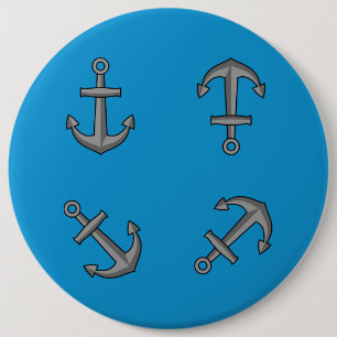 Cartoon Boat Anchor Set Button