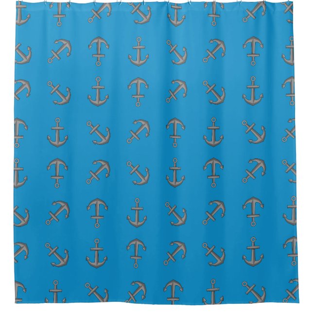 Cartoon Boat Anchor Set Duschvorhang (Vorderseite)