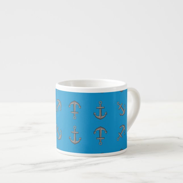 Cartoon Boat Anchor Set Espressotasse (Vorderseite Rechts)