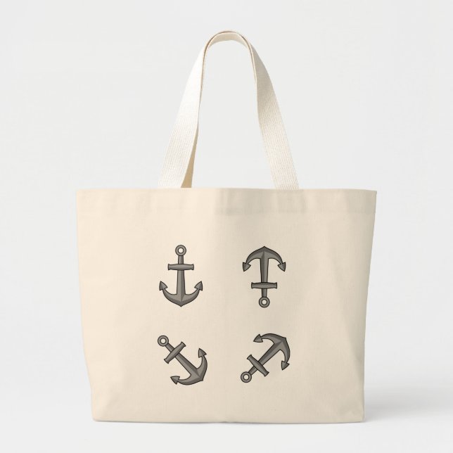 Cartoon Boat Anchor Set Jumbo Stoffbeutel (Vorne)